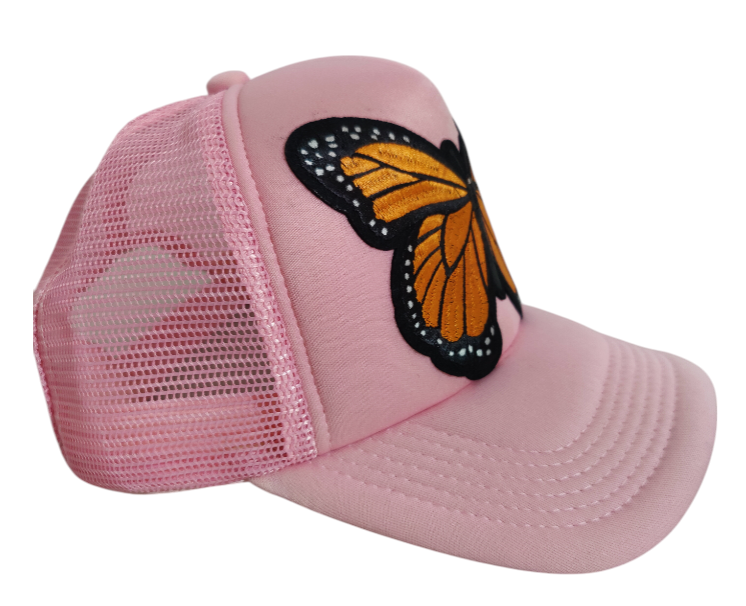 Monarch Butterfly Hat Adjustable Trucker Hat Large Embroider Colorful Butterfly