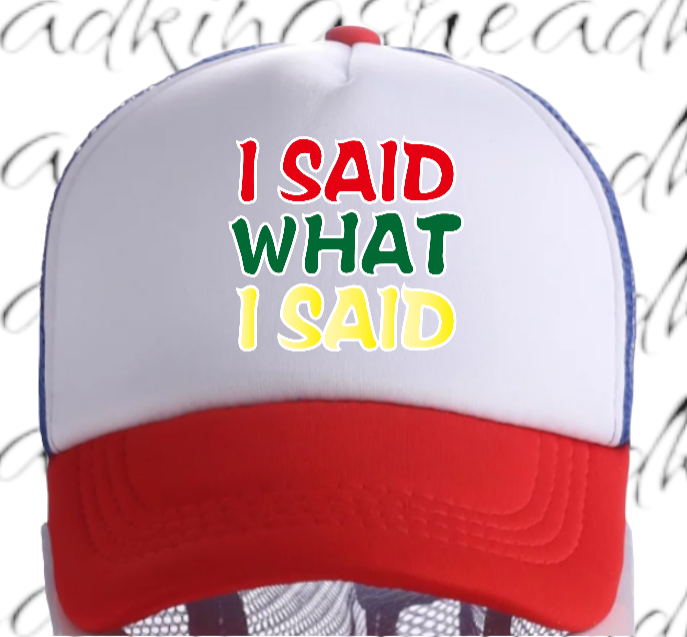 I Said What I Said Adjustable Snapback Trucker Hat Outdoors Hat Funny Hat