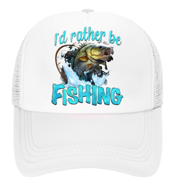 I'd Rather Be Fishing Hat Adjustable Snapback Trucker Hat Funny Fishing Hat