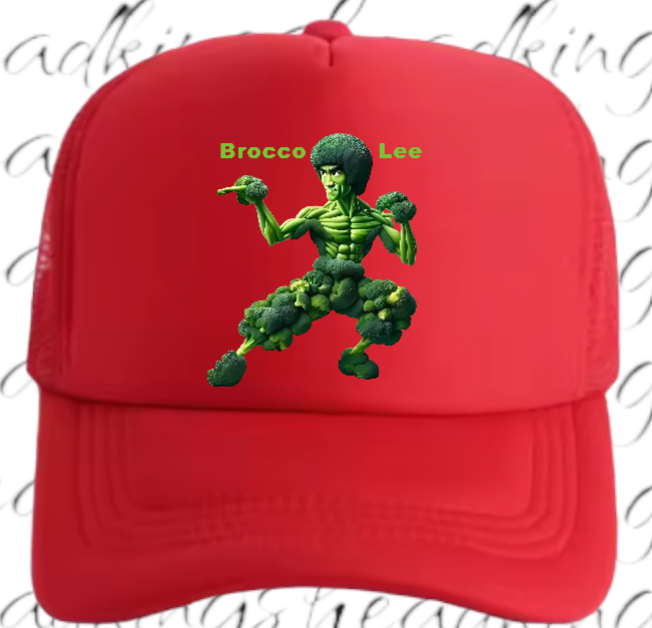 Kung Fu Hat Brocco-Lee Adjustable Snapback Trucker Hat Broccoli Fighter Hat