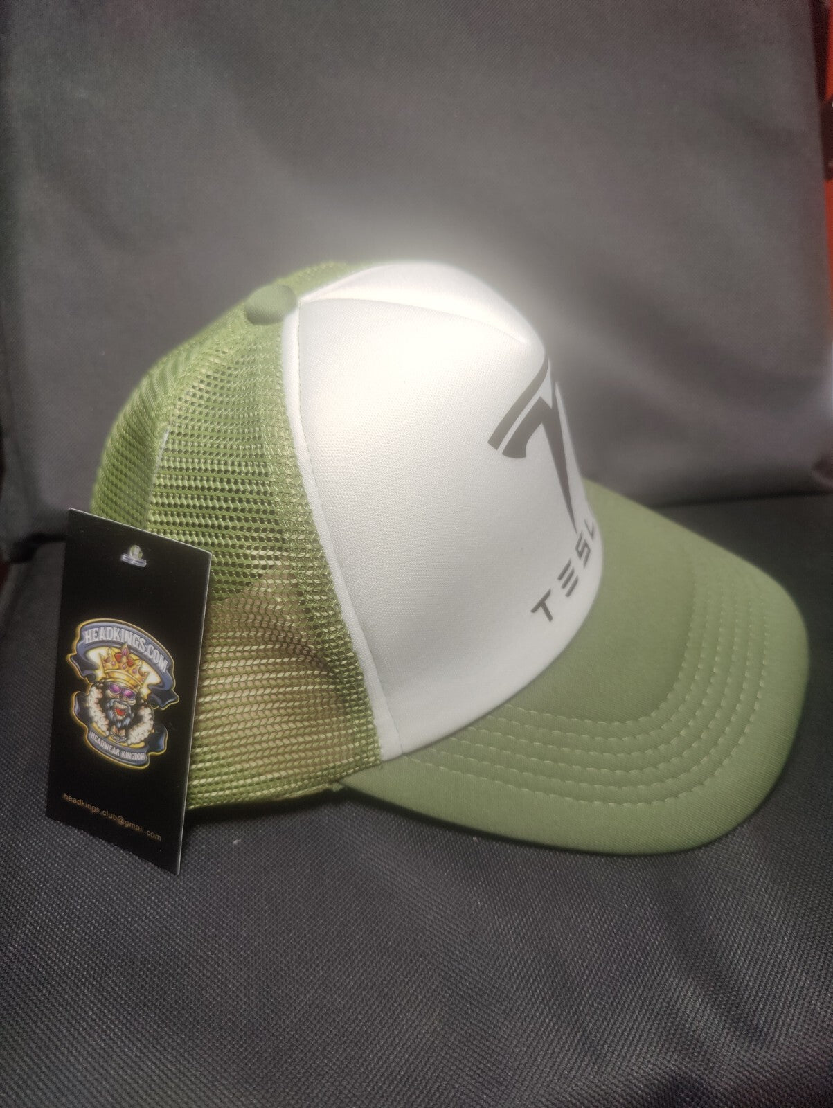 Tesla Hat Adjustable Snapback Trucker Hat Outdoors Hat Car Lover Gift Navy Green