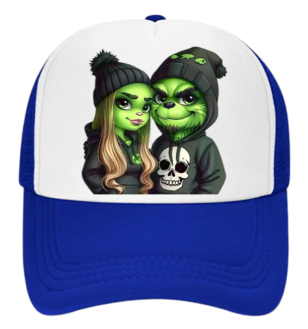 Grinch Hat Adjustable Snapback Trucker Hat Christmas Theme Couple Lovers Hat