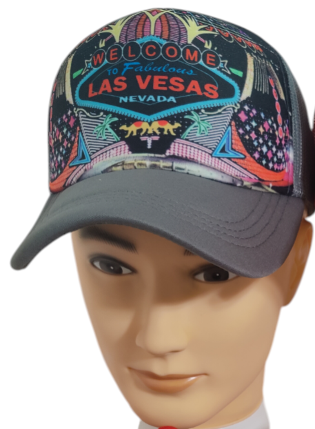 Las Vegas Hat Adjustable Snapback Trucker Hat Colorful Las Vegas City Casino Hat