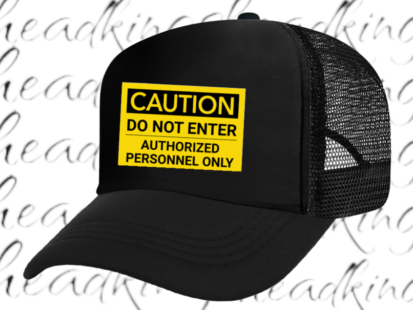 Funny Hat Caution Do Not Enter Hat Adjustable Trucker Hat Playful Safety Hat
