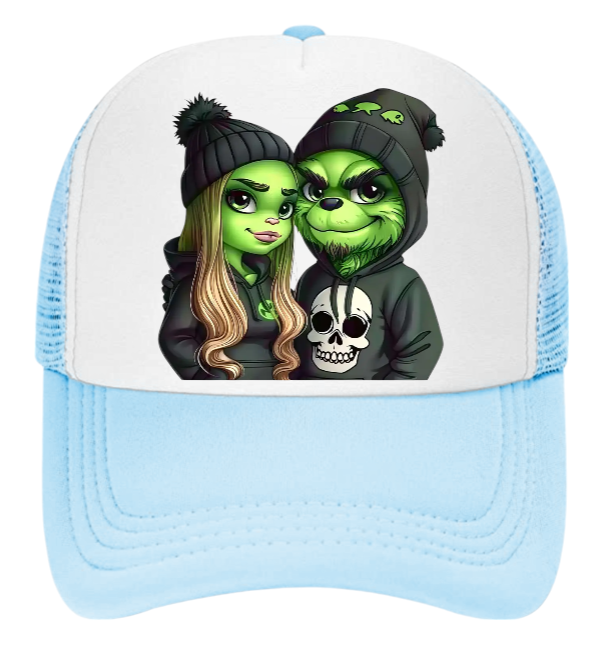 Grinch Hat Adjustable Snapback Trucker Hat Christmas Theme Couple Lovers Hat