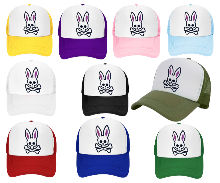 Bunny Hat Adjustable Snapback Trucker Hat Bunny Skull Bunny Skeleton Hat