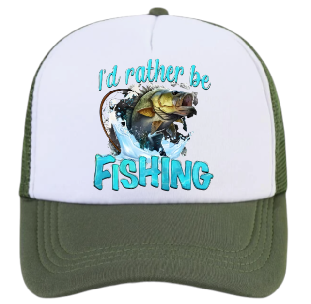 I'd Rather Be Fishing Hat Adjustable Snapback Trucker Hat Funny Fishing Hat