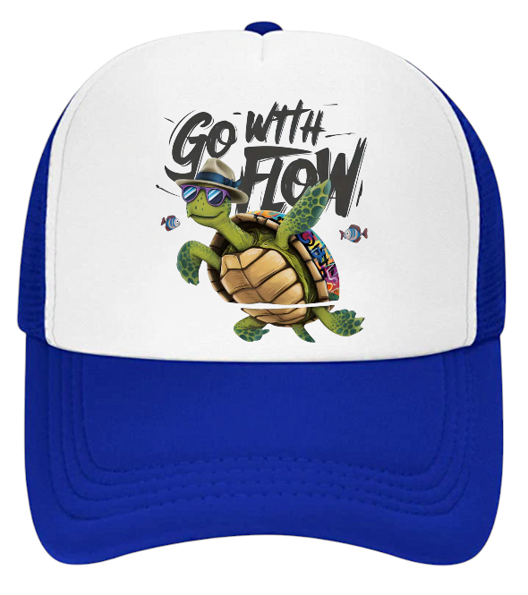 Turtle Hat Adjustable Snapback Trucker Hat Go With The Flow Sea World Gift Hat