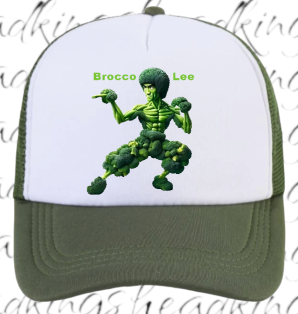 Kung Fu Hat Brocco-Lee Adjustable Snapback Trucker Hat Broccoli Fighter Hat