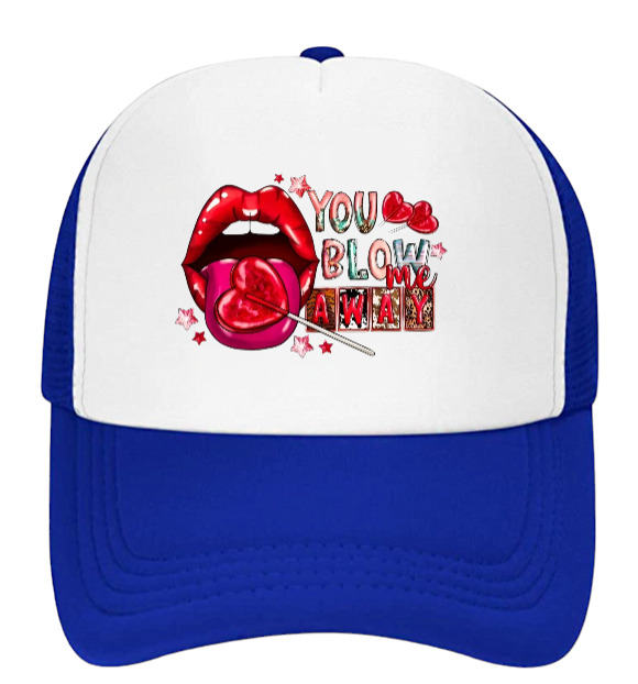 Valentines Hat Adjustable Trucker Hat Snapback Funny Lip Hat Lollipop Candy Gift