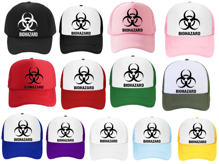 Biohazard Hat Caution Trucker Hat Adjustable Snapback Hat Outdoors Hat Biohazard