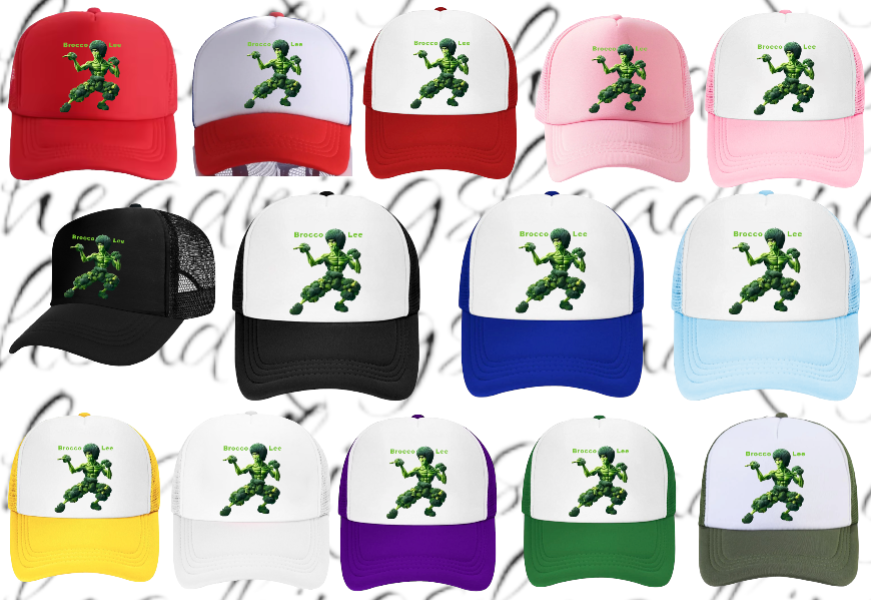 Kung Fu Hat Brocco-Lee Adjustable Snapback Trucker Hat Broccoli Fighter Hat