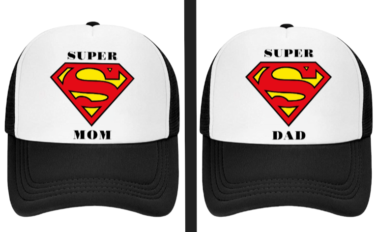 Super Mom Hat Super Dad Hat Couples Hat Adjustable Trucker Hat Gift for Mom Dad