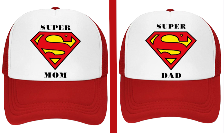 Super Mom Hat Super Dad Hat Couples Hat Adjustable Trucker Hat Gift for Mom Dad