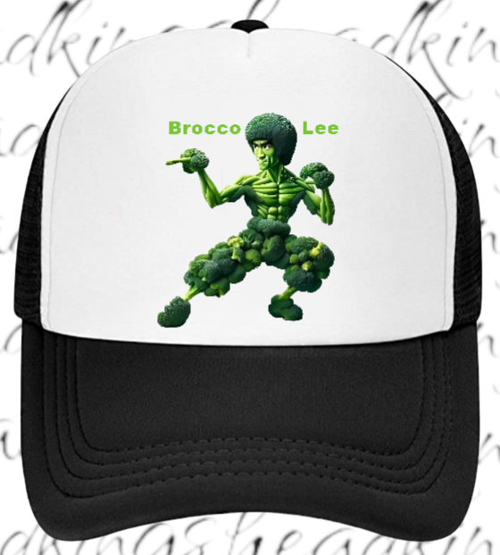 Kung Fu Hat Brocco-Lee Adjustable Snapback Trucker Hat Broccoli Fighter Hat