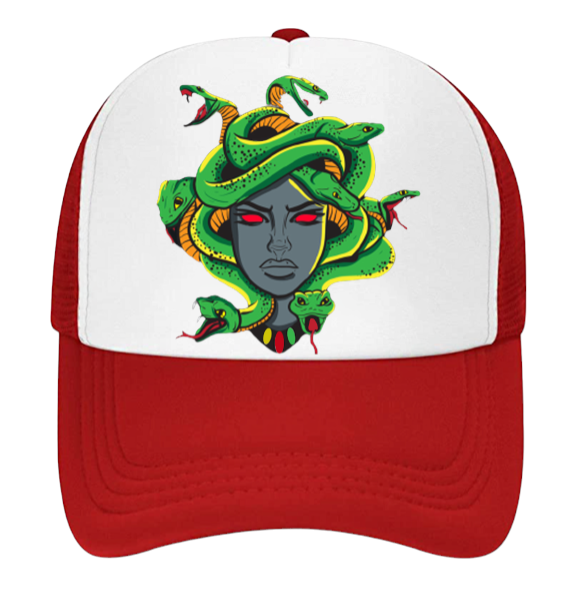 Medusa Baseball Hat Beauty Goddess Mythological Creature Trucker Hat Snakes
