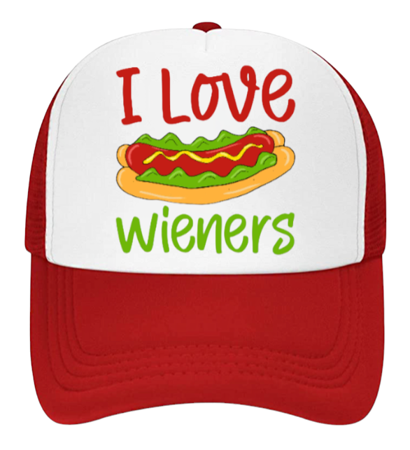 Funny Hat I Love Weiner's Hat Adjustable Snapback Trucker Hat Foodies Hat Hotdog