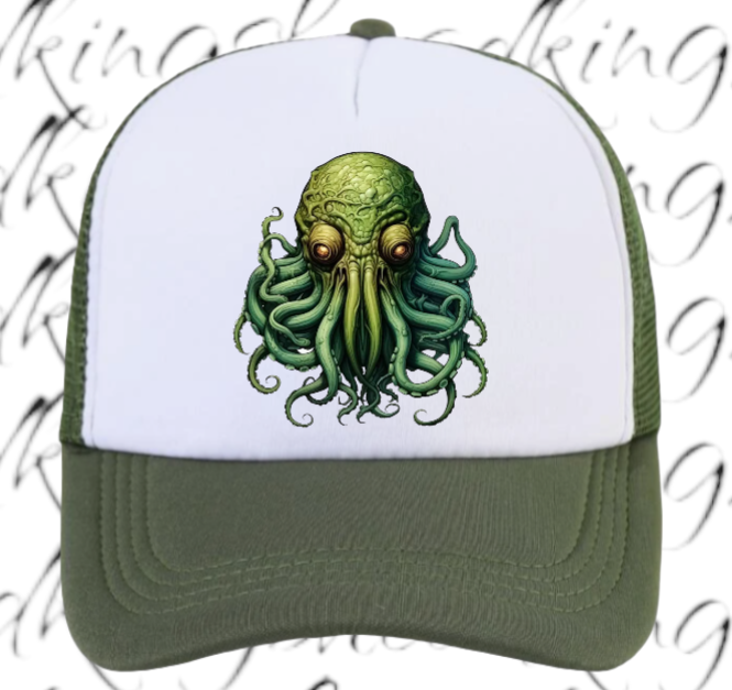 Monster Hat Adjustable Snapback Trucker Hat Alien Sea Ocean Octopus Creature Hat