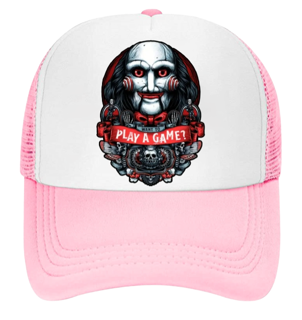 Horror Hat Adjustable Snapback Trucker Hat Movie Let's Play a Game Scary Hat