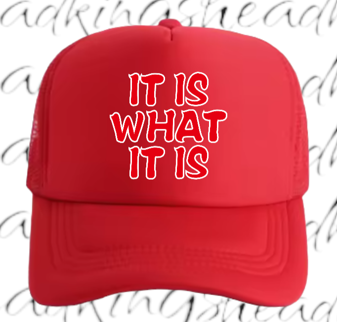 Funny Hat Adjustable Snapback Trucker Hat It is What is IS Hat Outdoors Hat