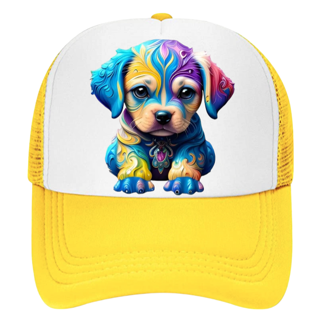 Cute Dog Hat Adjustable Snapback Trucker Hat Colorful Puppy Gift for Dog Owner