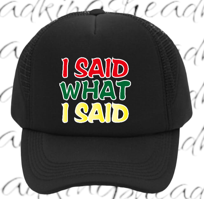 I Said What I Said Adjustable Snapback Trucker Hat Outdoors Hat Funny Hat