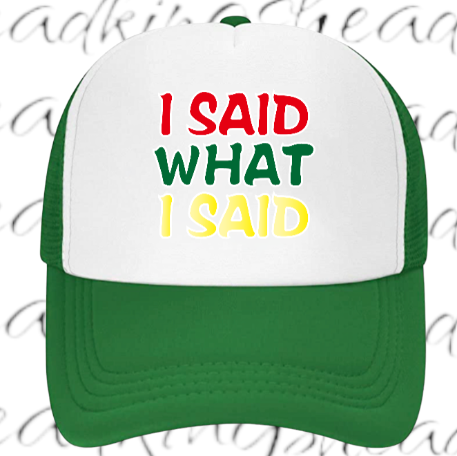 I Said What I Said Adjustable Snapback Trucker Hat Outdoors Hat Funny Hat