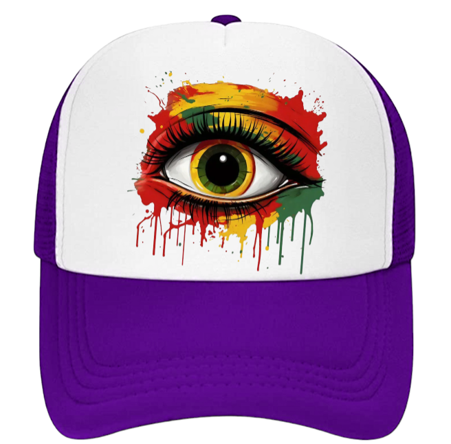 Third Eye Hat Adjustable Trucker Hat Colorful Big Eye Multicolor Beautiful Eye