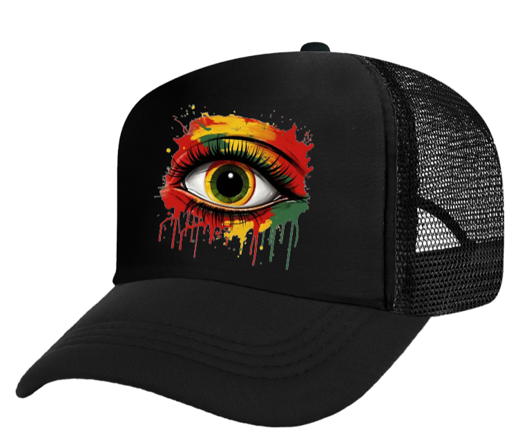 Third Eye Hat Adjustable Trucker Hat Colorful Big Eye Multicolor Beautiful Eye