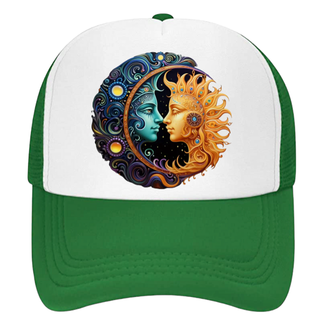 Sun Moon Baseball Hat Trucker Hat Adjustable Snapback Sun Moon Love