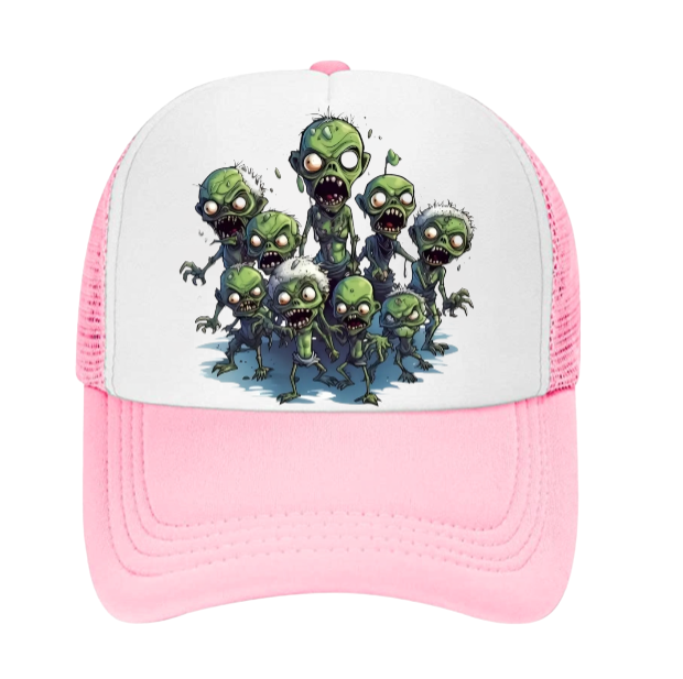 Alien Zombie's Adjustable Snapback Trucker Hat Scary Scary Alien Family Hat