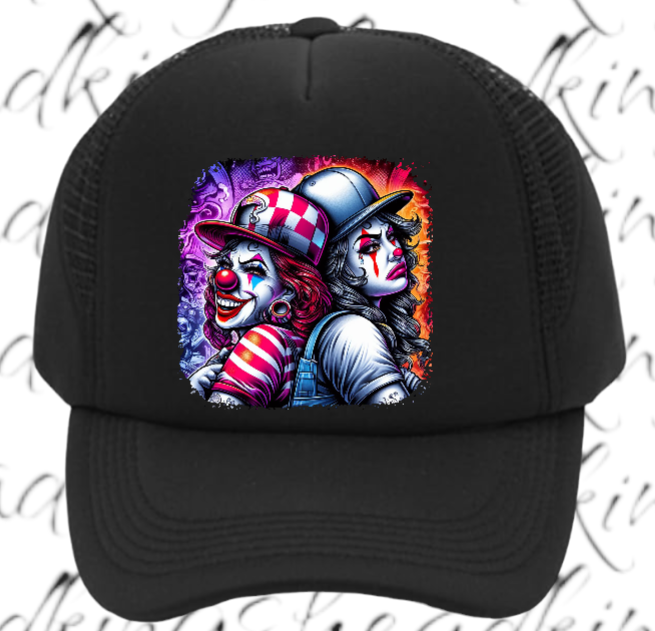 Funny Hat Laugh Now Cry Later Adjustable Snapback Trucker Hat Colorful Clown Hat