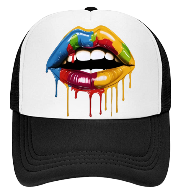 Valentines Hat Trucker Hat Adjustable Snapback Drooling Red Lips Valentines Gift