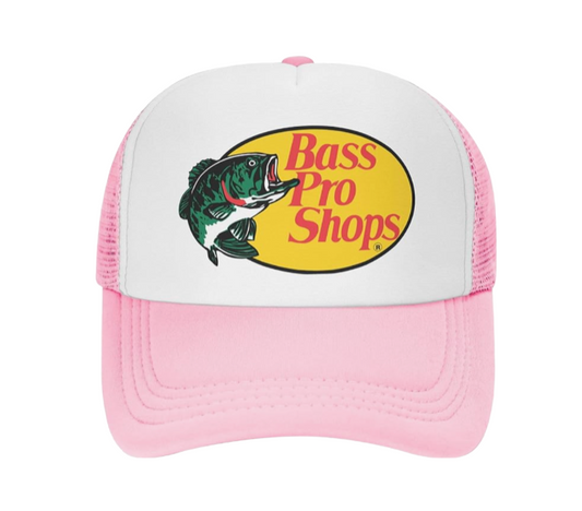 Bass Pro Shops Hat Baseball Hat Meshback Adjustable Snapback Unisex Hat Pink