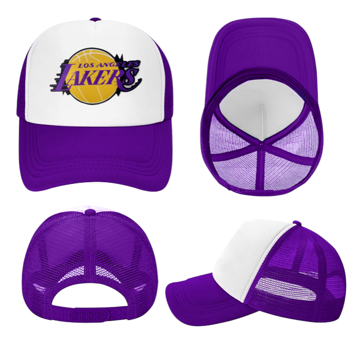 Lakers Hat Adjustable Snapback Trucker Hat Los Angeles Basketball Hat Richardson