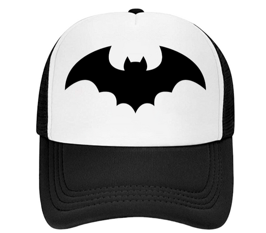 Black Bat Baseball Hat Adjustable Snapback Trucker Hat Bat Print Hat Halloween