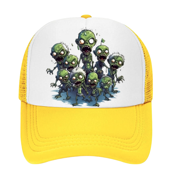 Alien Zombie's Adjustable Snapback Trucker Hat Scary Scary Alien Family Hat