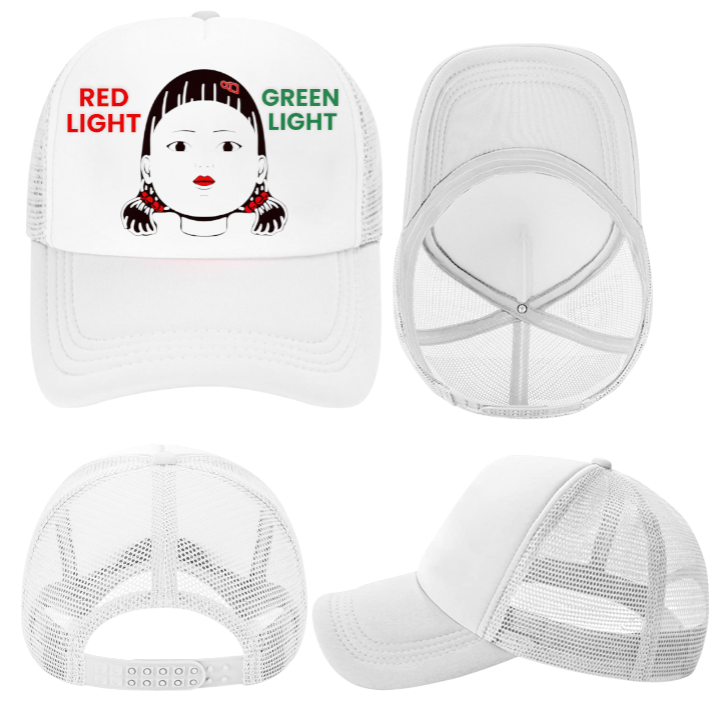 Squid Game Hat Adjustable Snapback Trucker Hat Pretty Killer Doll Red Light Hat