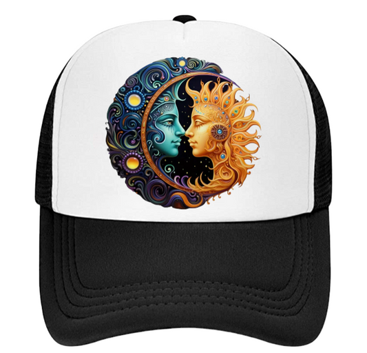 Sun Moon Baseball Hat Trucker Hat Adjustable Snapback Sun Moon Love