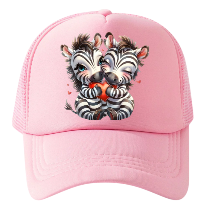 Dodgers Baseball Hat Adjustable Snapback Trucker Hat Anime Zebra Hat Love Hearts
