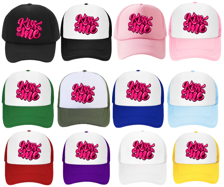 Valentines Day Hat Trucker Adjustable Hat Snapback Playful Funny Kiss Me Hat