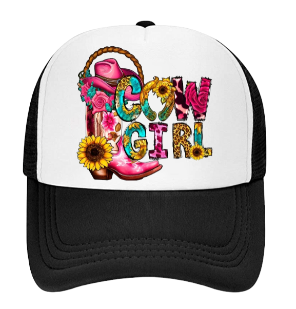 Cow Girl Baseball Hat Animal Love Trucker Hat Adjustable Snapback Courtly Girl
