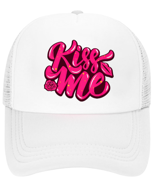 Valentines Day Hat Trucker Adjustable Hat Snapback Playful Funny Kiss Me Hat