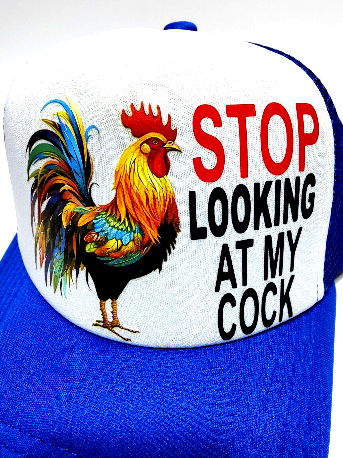 Chicken Hat Adjustable Meshback Snapback Trucker Hat Rooster Cock Funny Hat