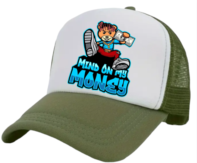 100 Dollar Bills Hat Trucker Hat Adjustable Snapback Hustle My Mind On Money