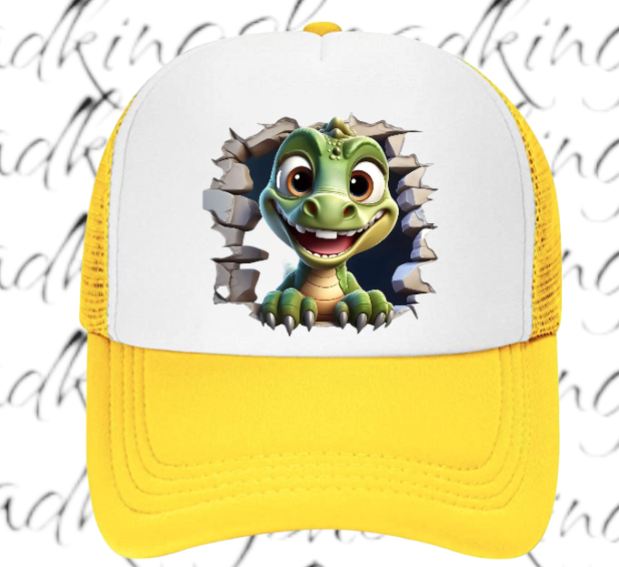 Funny Hat Baby Dinosaur Hat Adjustable Snapback Trucker Hat Cute Baby Dino Anime