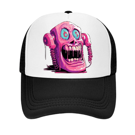 Scary Face Hat Adjustable Snapback Trucker Hat Alien Scary Screaming Phone Face