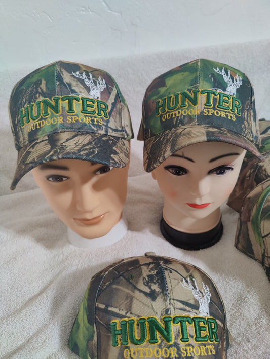 Hunter Hat Adjustable Baseball Hat Outdoors Sports Hat Army Green Forest Theme 