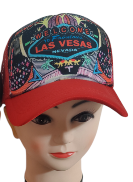 Las Vegas Hat Adjustable Snapback Trucker Hat Colorful Las Vegas City Casino Hat