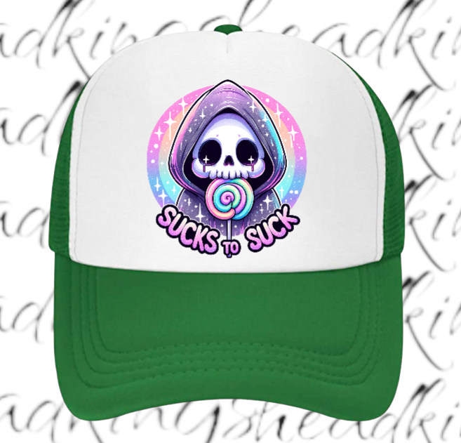 Funny Hat Adjustable Snapback Trucker Hat Sucks To Suck Hat Lollipop Hat Candy